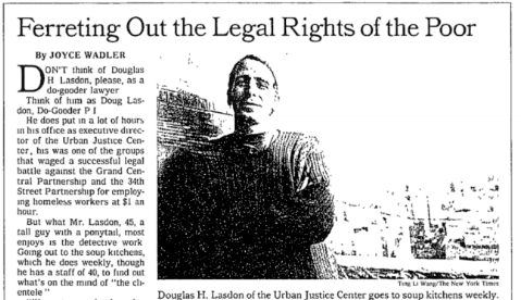 Image of a NY Times article about Doug Lasdon